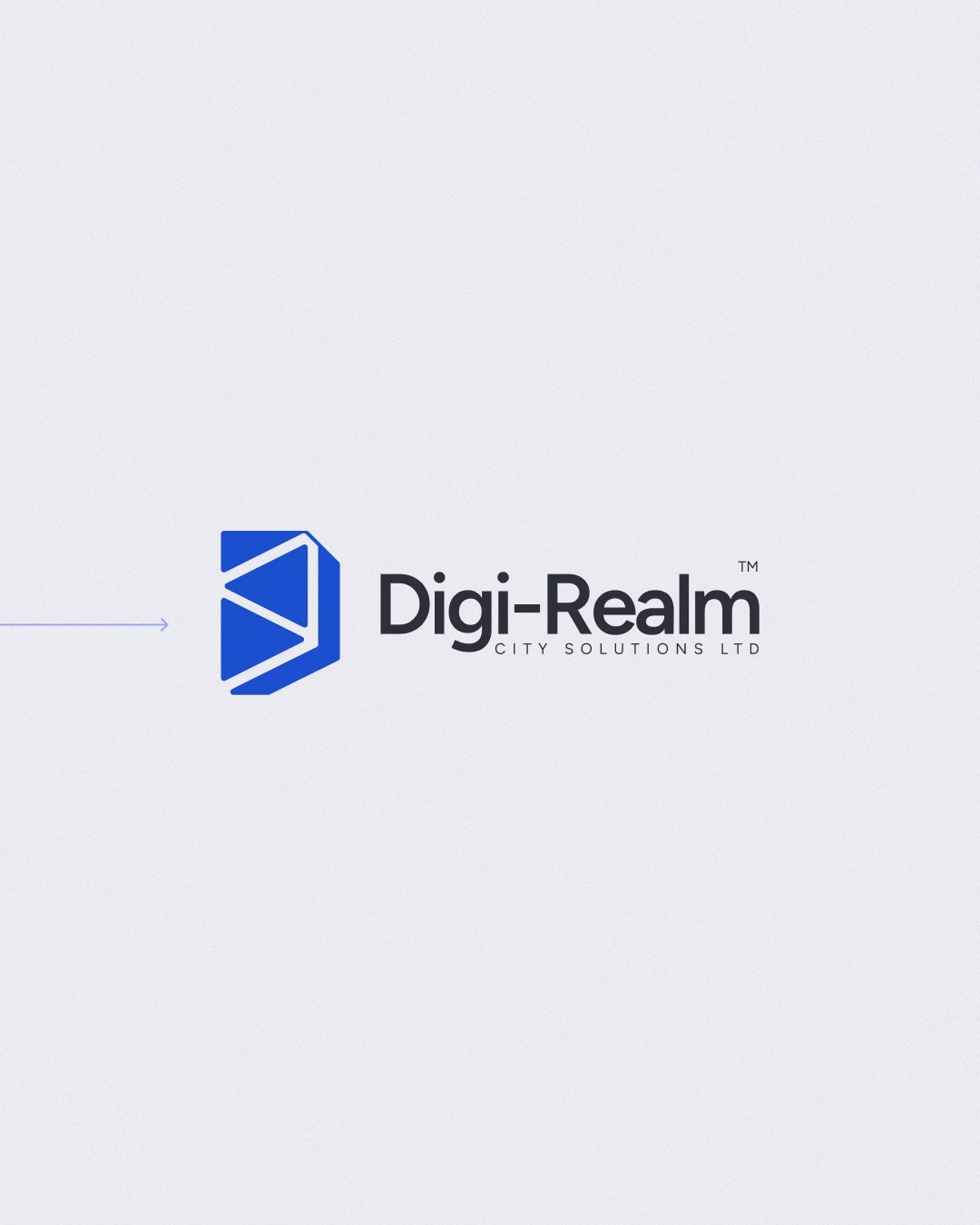 Digi-Realm logo reveal on an off-white background