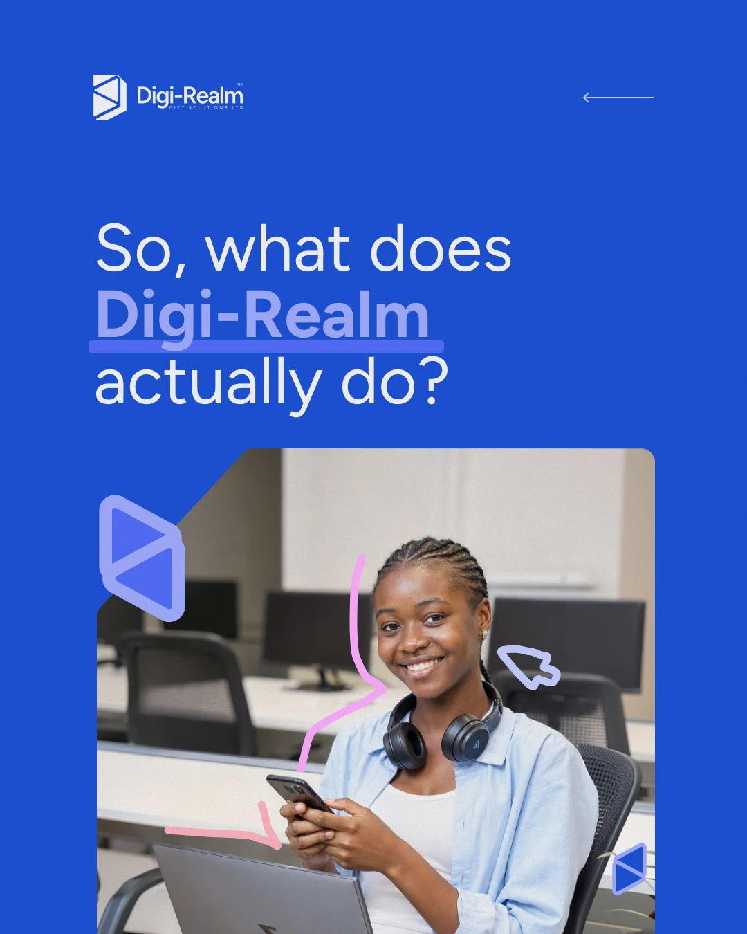 Social post introducing what Digi-Realm does